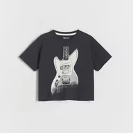 Koszulki dla chłopców - Reserved - T-shirt oversize Nirvana - Szary - miniaturka - grafika 1