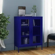 Szafki nocne - Vidaxl Szafka, Granatowa, 80X35X101,5 Cm, Stalowa - miniaturka - grafika 1