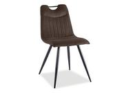 Krzesła - Signal ORFE SZTRUKS krzesło tapicerowane z uchwytem, kolor - brąz tap. fjord 47 / czarny - miniaturka - grafika 1