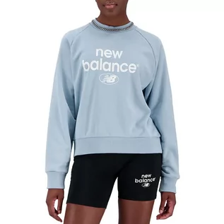 Bluzy sportowe damskie - Bluza New Balance WT31508LAY - niebieska - grafika 1