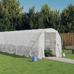 vidaXL Szklarnia ze stalową ramą, biała, 44 m², 22x2x2 m - Szklarnie ogrodowe - miniaturka - grafika 1