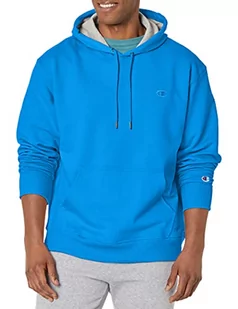 Champion Męska bluza z kapturem Powerblend Fleece z logo C, Blue Jay-407d55, rozmiar S, niebieski Jay-407d55, S - Bluzy męskie - miniaturka - grafika 1