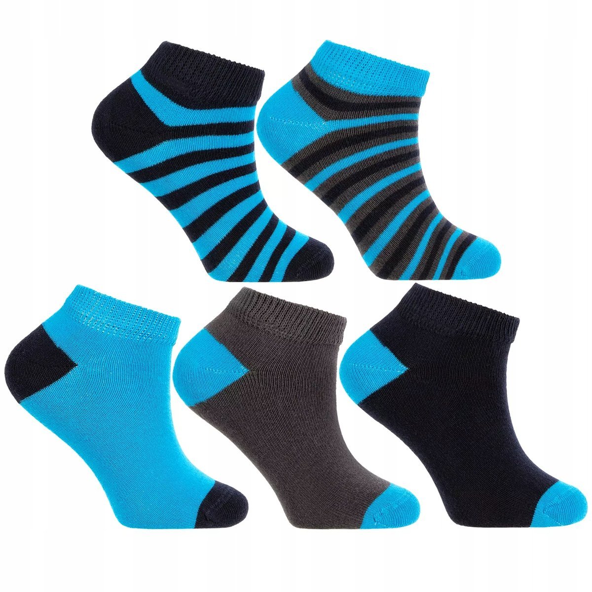 Skarpetki Stopki Dziecięce Bawełniane Skarpety w PASKI 5-PAK MORAJ 27-30