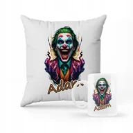 Gadżety dla niej i dla niego - ZESTAW PODUSZKA + KUBEK Prezent Joker+ IMIĘ - miniaturka - grafika 1