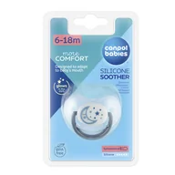 Smoczki uspokajające - CANPOL Smoczek silikonowy anatomiczny Night Dreams niebieski 6-18m - miniaturka - grafika 1