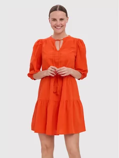 Sukienki - Vero Moda Sukienka codzienna Pretty 10266246 Czerwony Regular Fit - grafika 1