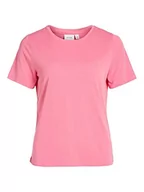 Koszulki i topy damskie - Vila Damska koszulka Vimodala O-Neck S/S Top/Su-Noos, Fandango Pink, XL - miniaturka - grafika 1
