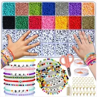 Prace ręczne dla dzieci - Koraliki Do Bransoletek Biżuterii Literki Duży Zestaw Koralików Z Literkami - miniaturka - grafika 1