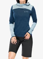 Bluzy sportowe damskie - Bluza z kapturem damska Vaude Tremalzo LS Shirt - dark sea - miniaturka - grafika 1
