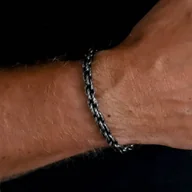 Bransolety męskie - Bransoletka srebrna męska splot marynarski stal chirurgiczna - miniaturka - grafika 1