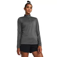 Koszulki sportowe damskie - Damski longsleeve treningowy Under Armour Tech 1/2 Zip- Solid - szary - UNDER ARMOUR - miniaturka - grafika 1