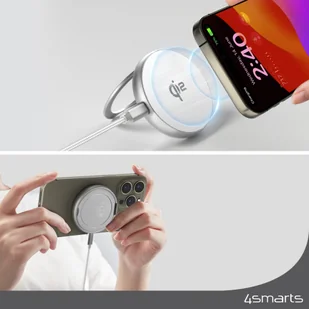 4smarts Ład. indukcyjna Kickstand 15W srebrna/silver 540987 - Ładowarki do telefonów - miniaturka - grafika 2