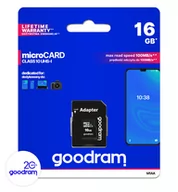 Karty pamięci - Goodram microSDHC 16GB (M1AA-0160R12) - miniaturka - grafika 1