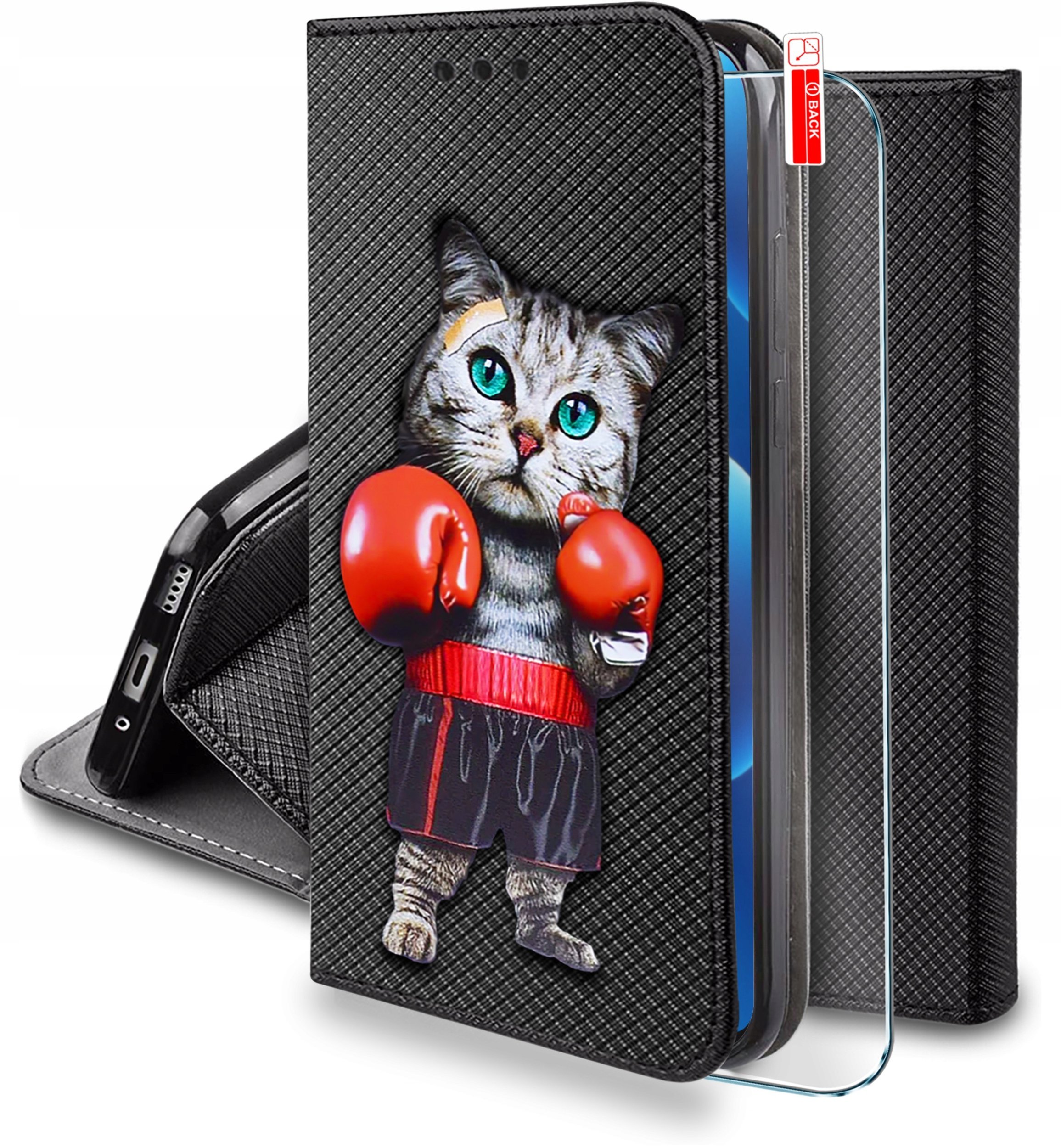 Etui do Xiaomi Redmi Note 14 4G MAGNET WZORY CASE PORTFEL + SZKŁO 9H