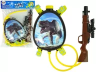 Zabawki militarne - Pistolet Na Wodę Brązowy Magazynek W Plecaku Szelki Dinozaury Niebieski - miniaturka - grafika 1