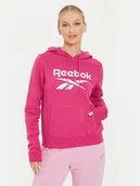 Bluzy damskie - Reebok Bluza Fleece Hoodie Różowy Regular Fit - miniaturka - grafika 1