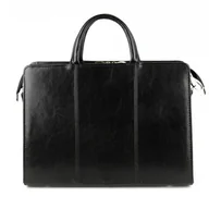 Torebki damskie - 512 Damski skórzany kuferek mały - czarny KEMER - miniaturka - grafika 1