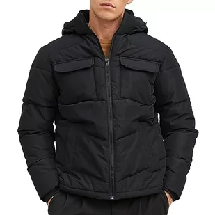 JACK & JONES Męska kurtka puchowa Jjmason Sn pikowana, czarny, L - Kurtki męskie - miniaturka - grafika 1