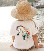 Koszulki dla dziewczynek - Koszulka dla dziecka z koniem z tyłu - miniaturka - grafika 1