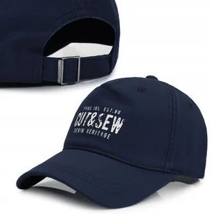 Czapka z daszkiem bejsbolówka CUT&SEW bawełniana GRANATOWA Pako Jeans - Czapki i chusty sportowe męskie - miniaturka - grafika 1