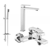 Baterie umywalkowe - Mexen Uno DQ77 zestaw wannowy, chrom - miniaturka - grafika 1