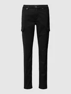 Spodnie damskie - Spodnie cargo o kroju slim fit w jednolitym kolorze - miniaturka - grafika 1