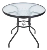 Stoły ogrodowe - ZWMT Stół ogrodowy 80 cm metalowy ze szklanym blatem R103682 - miniaturka - grafika 1