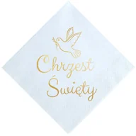 Dekoracje i nakrycia stołu na imprezę - Serwetki 33x33 błękitne "Chrzest Święty", Gołąb 12 szt. - miniaturka - grafika 1
