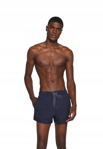 Puma Wiązane Kąpielówki Męskie Z Logo Granatowe M 0_8