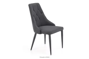 Krzesło do jadalni tapicerowane welur szare VILOSI - Krzesła - miniaturka - grafika 1