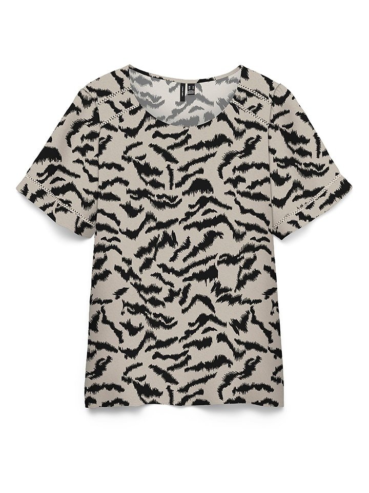 Vero Moda Bluzka w kolorze beżowo-czarnym