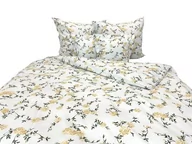Pościel - Pościel bawełniana 160x200 lux 1186-1 biała delikatne kwiaty - miniaturka - grafika 1