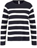 Swetry damskie - GERRY WEBER Edition Sweter damski 978006-44701, niebieski/ecru/biały w prążki, 46 (DE), Niebieski/Ecru/Bia?e paski, 46 - miniaturka - grafika 1