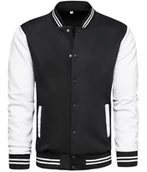 Bluzy męskie - Bluza męska bejsbolówka czarno-biała Recea - XXL - miniaturka - grafika 1