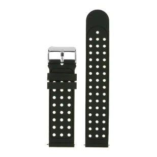 Pasek do smartwatch 22 mm czarny silikon z dziurkami uniwersalny - Akcesoria do zegarków - miniaturka - grafika 1