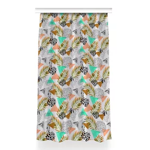 Zasłona z grafiką gotowa Kropki i liście 150x260, Fabricsy - Zasłony - miniaturka - grafika 1
