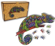 Puzzle - Puzzle Drewniane dla dzieci i dorosłych Kameleon 2 w pudełku drewnianym - miniaturka - grafika 1