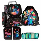 Zestawy szkolne - ZESTAW SZKOLNY PASO STITCH TORNISTER WOREK PIÓRNIK KLASA 1 2 3 CZARNY - miniaturka - grafika 1