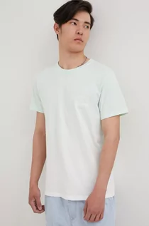 Koszulki męskie - Jack & Jones t-shirt bawełniany kolor turkusowy wzorzysty - grafika 1