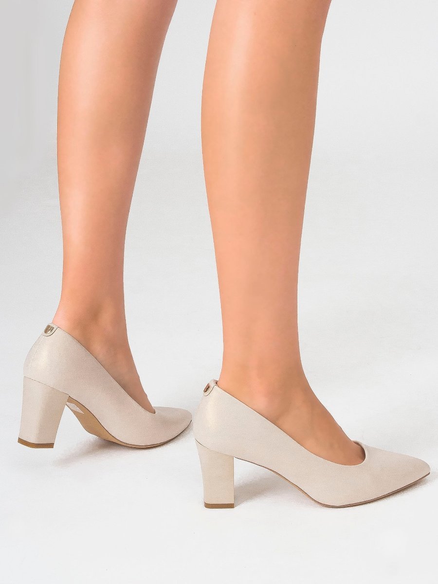 Sergio Leone Czółenka Damskie Beige Pearl-37