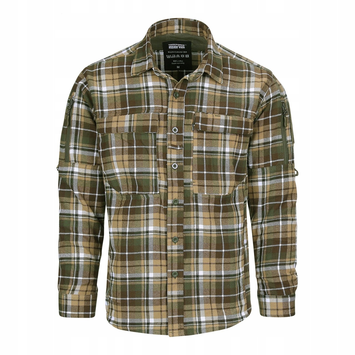 Koszula Męska w Kratę Taktyczna Flanelowa TF-2215 Contractor Multicam M