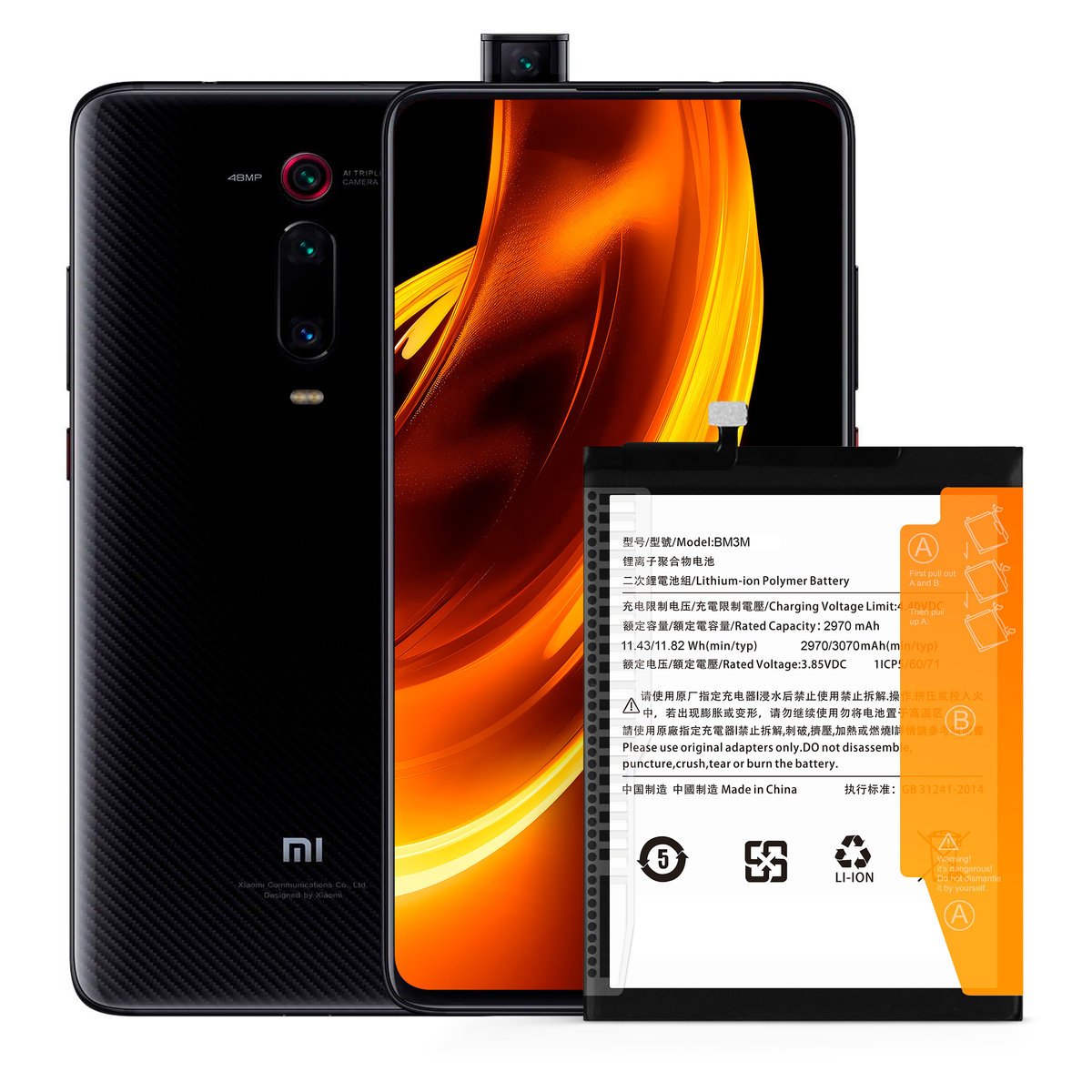 Bateria BM3M do Xiaomi Mi 9SE Mi 9 SE MI9SE, 3070 mAh