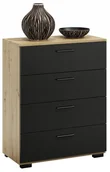 Komody - Komoda Roma Artisan-Czarny Szafka Stojąca Szuflady - miniaturka - grafika 1