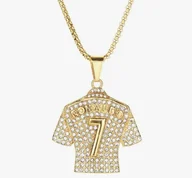 Naszyjniki - Naszyjnik chain Cristiano Ronaldo koszulka CR7 prezent streetwear y2k - miniaturka - grafika 1