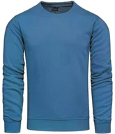 Bluzy męskie - Bluza męska niebieska bez kaptura Recea - miniaturka - grafika 1