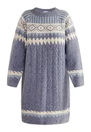 Sukienki - Boline Damska sukienka z dzianiny 81432377, niebieska, wielokolorowa, XL/XXL, niebieski wielokolorowy, XL-XXL - miniaturka - grafika 1