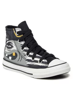 Buty dla chłopców - Converse Buty chłopięce szary Chuck - 27 372729C_WHITE/BLACK/GOLD-27 - grafika 1