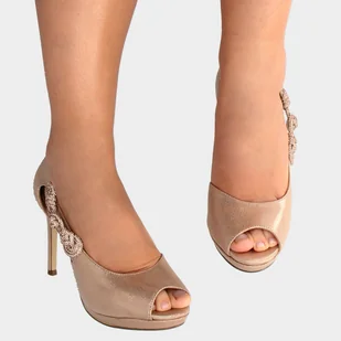 Szpilki z odkrytymi palcami - MENBUR 23822 ZŁOTY RÓŻ - Czółenka - miniaturka - grafika 14