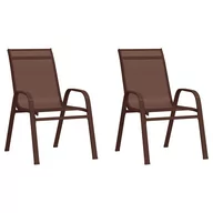 Fotele i krzesła ogrodowe - Lumarko Sztaplowane krzesła ogrodowe, 2 szt., brąz, tworzywo textilene - miniaturka - grafika 1