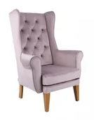 Taborety i hokery - -8% z kodem AUTUMN - Fotel Uszak Chesterfield fioletowy, wygodny, miękki, tapicerowany, z pikowaniem, do salonu, do kawiarni, klasyczny - miniaturka - grafika 1
